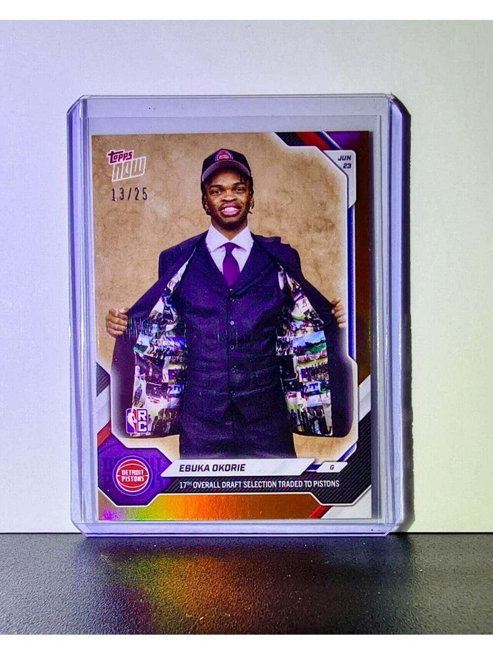 Ebuka Okorie 2026 NBA Rookie Topps Now Draft #EOK2 Orange Foil Card 13/25